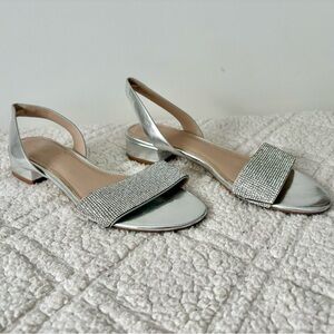 Aldo Silver Slingback Sandals